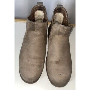 Ugg Woman Ankle Boots Brown Leather Pull On Chelsea 7.5 Some Stains 1009210
